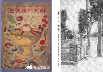 (左) 조선무쌍신식요리제법의 표지,(右) 동아일보에 나온 아이스크림 장사꾼