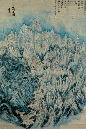 그림 3. 정선, <금강전도 />, 1734년경, 종이에 엷은 색, 130.7 x 94.1cm, 삼성미술관 리움
